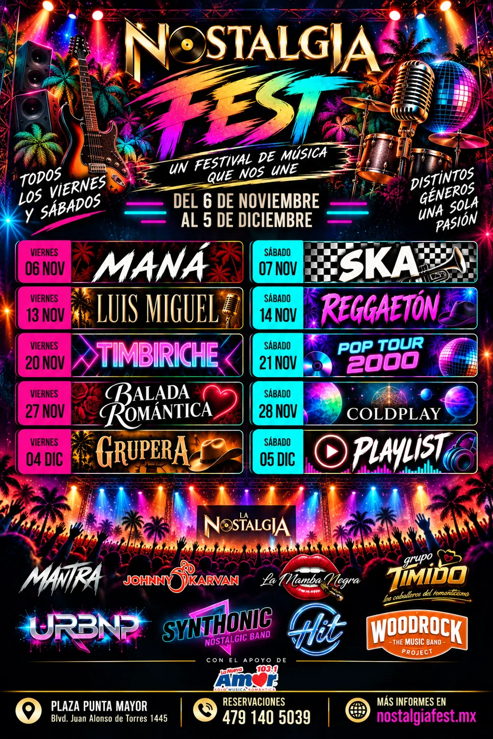 Cartel completo del Nostalgia Fest 2026